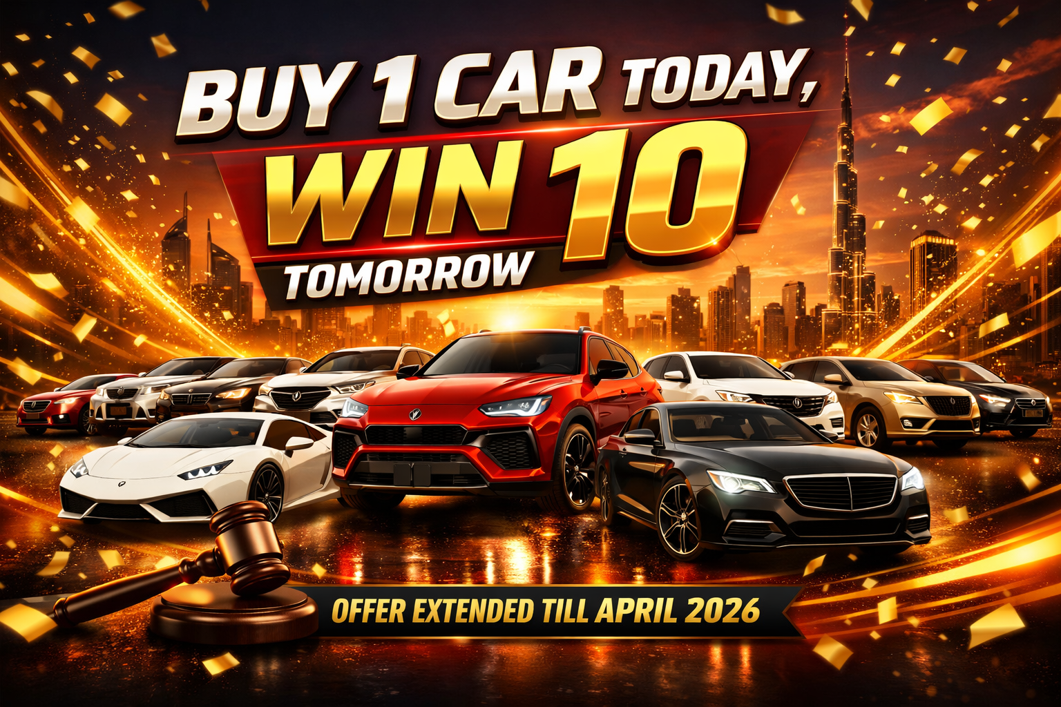 Buy 1 Car Today, Win 10 Tomorrow UAE | Marhaba Auctions Car Giveaway