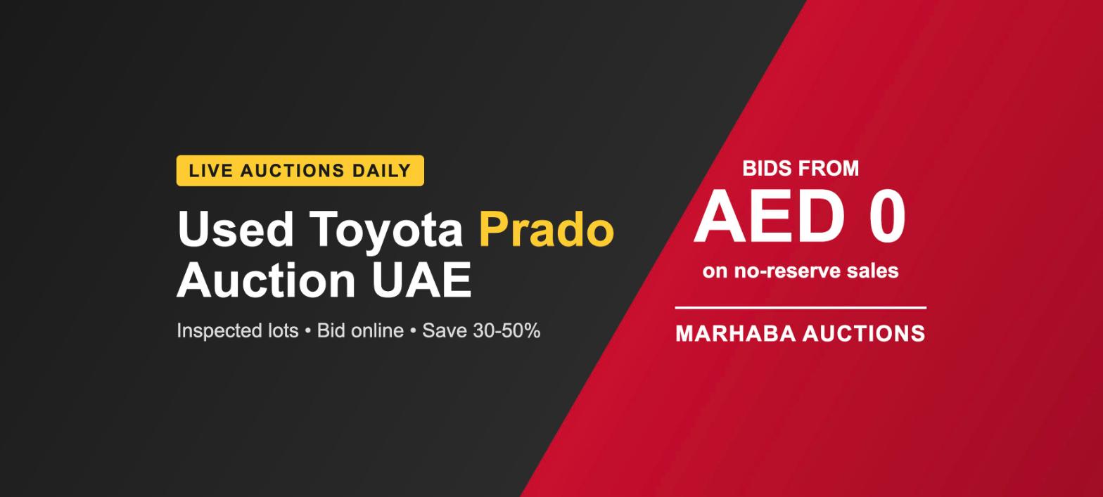 Used Toyota Prado auction in UAE at Marhaba Auctions - bid on inspected Prados