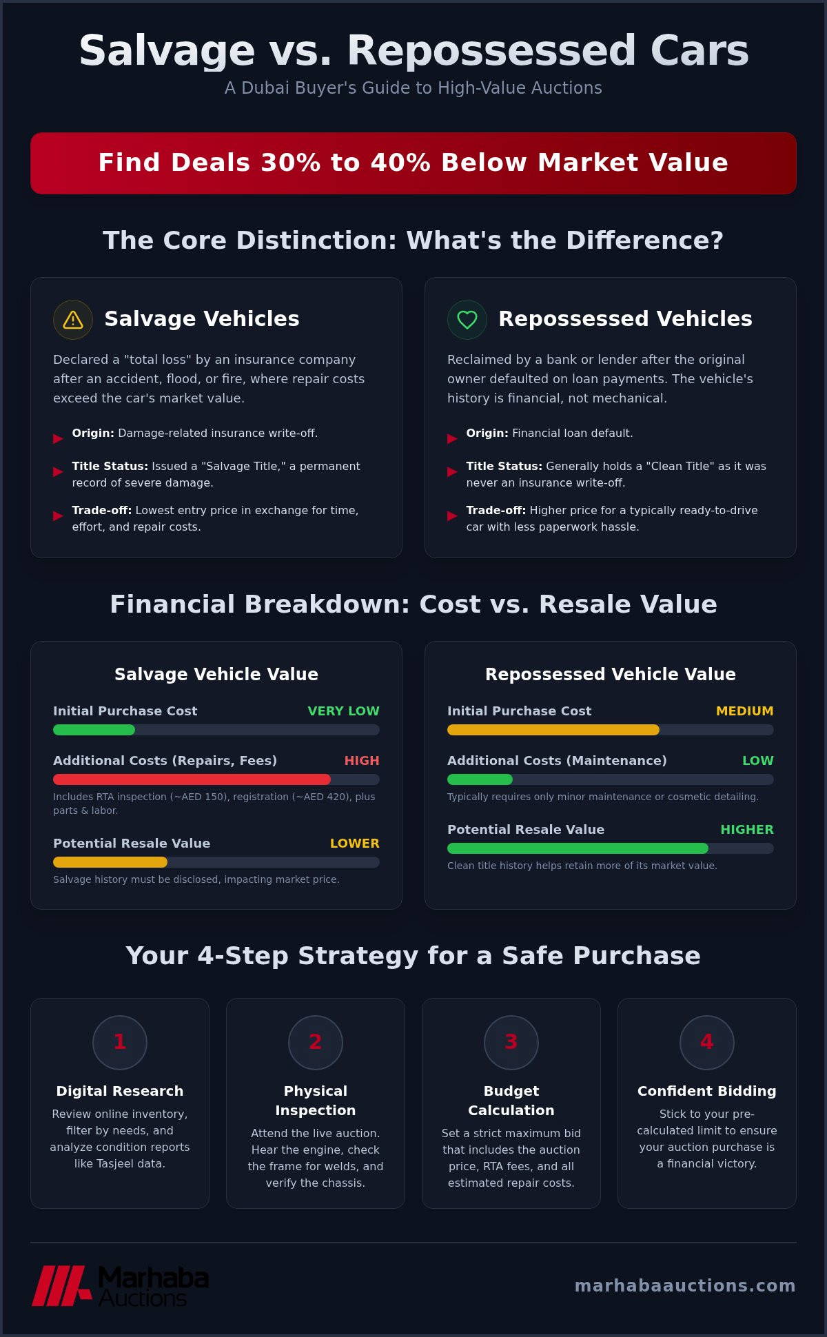 Salvage vs Repossessed Cars Dubai: Which Auction Deal is Right for You?