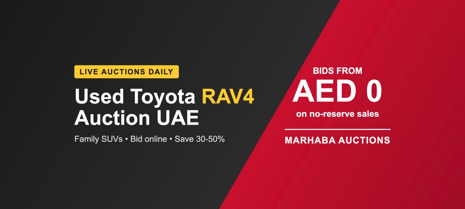 Used Toyota RAV4 auction in UAE at Marhaba Auctions - bid on inspected RAV4s