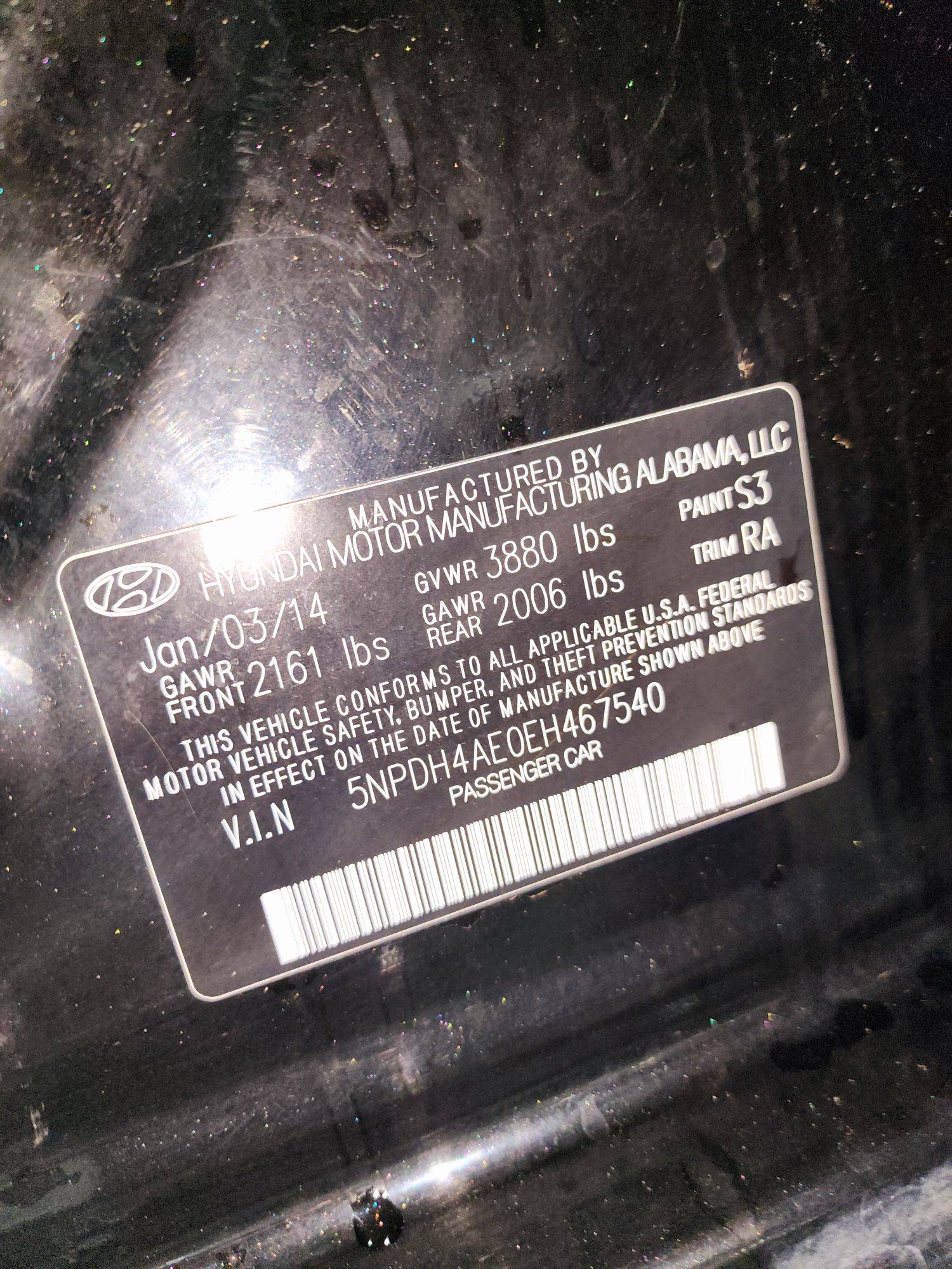 2014 HYUNDAI ELANTRA — 243295 Miles — Lot EH467540 — Souq - Marhaba Auctions Used Cars - Image 9