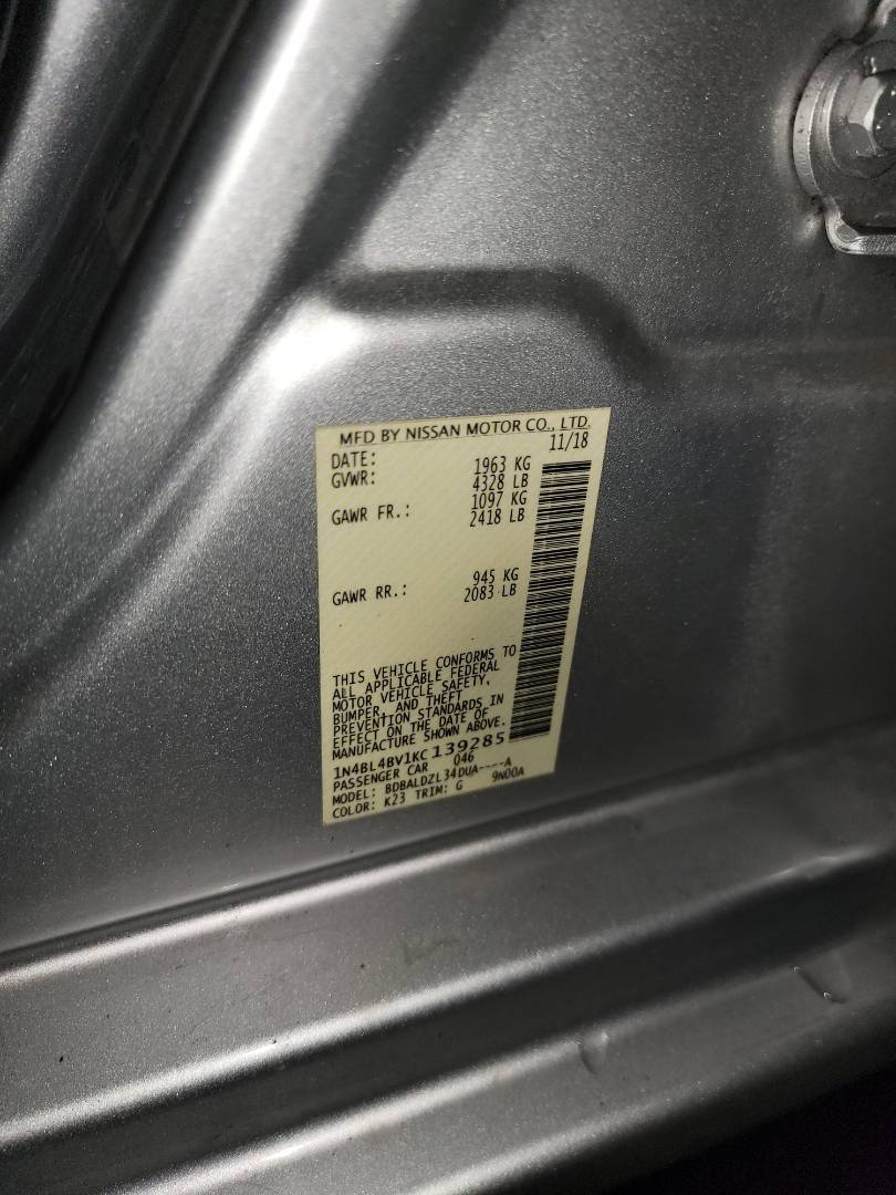 2019 NISSAN ALTIMA — 62434 Miles — Lot 2002100502 - Marhaba Auctions Used Cars - Image 9