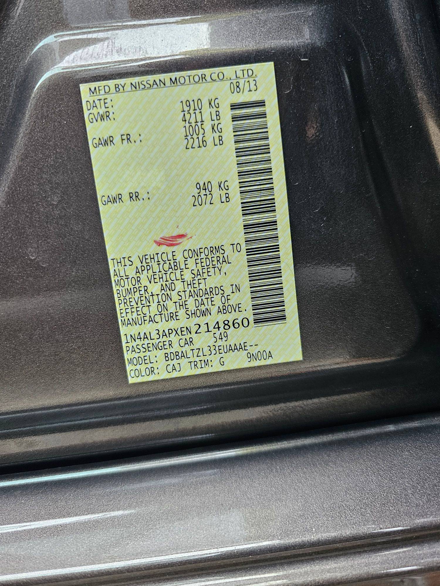 2014 NISSAN ALTIMA — 115962 Miles — Lot XEN214860 — Souq - Marhaba Auctions Used Cars - Image 9