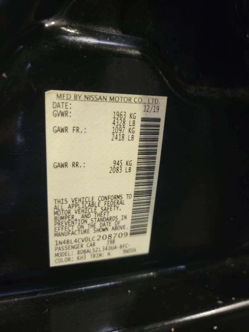 2020 NISSAN ALTIMA — 140782 Miles — Lot 208709 — Main - Marhaba Auctions Used Cars - Image 9