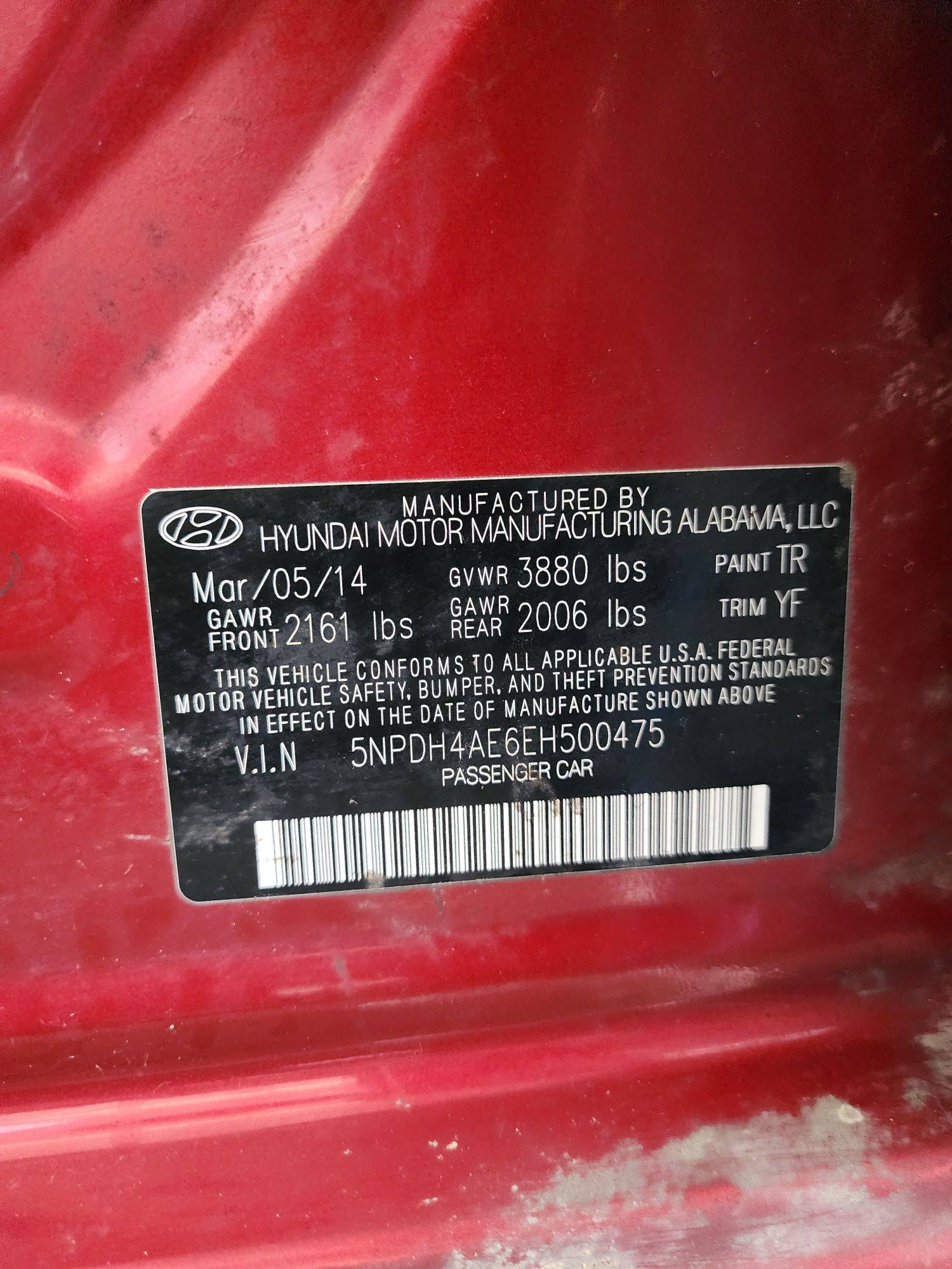2014 HYUNDAI ELANTRA — 190882 Miles — Lot 44448604 — Souq - Marhaba Auctions Used Cars - Image 9