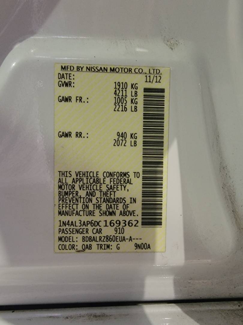 2013 NISSAN ALTIMA — 226029 Miles — Lot DC169362 — Main - Marhaba Auctions Used Cars - Image 9