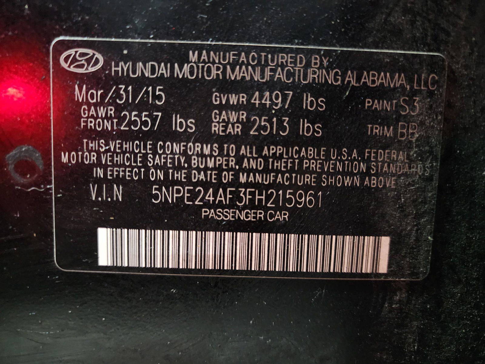 2015 HYUNDAI SONATA — 169566 Miles — Lot 15961 — Main - Marhaba Auctions Used Cars - Image 10