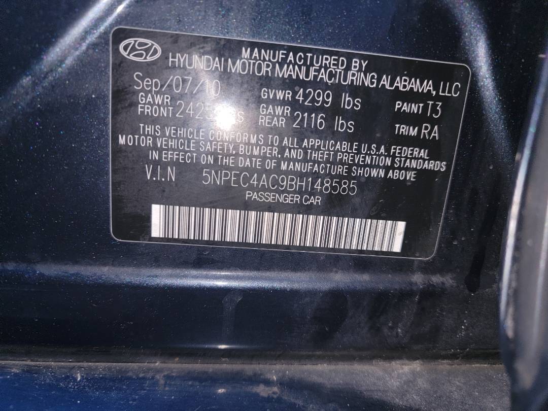 2011 HYUNDAI SONATA — 194824 Miles — Lot 78766463 - Marhaba Auctions Used Cars - Image 9