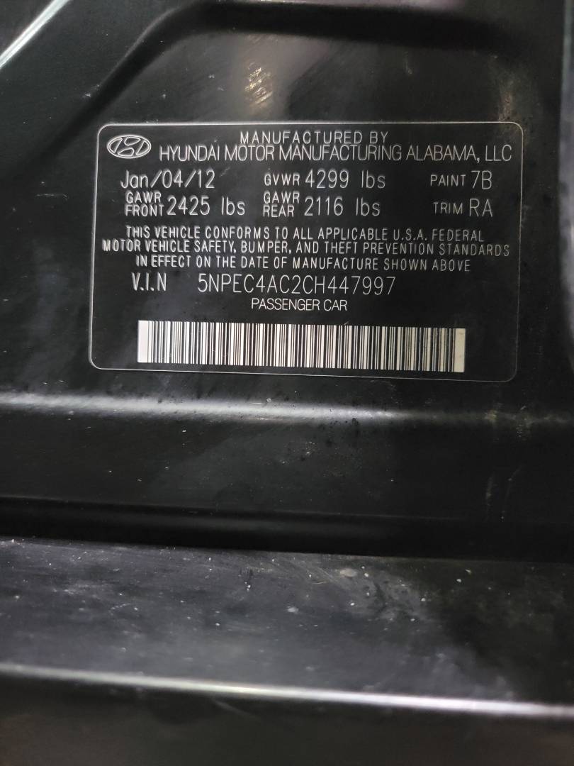 2012 HYUNDAI SONATA — 182366 Miles — Lot 82172113 - Marhaba Auctions Used Cars - Image 10