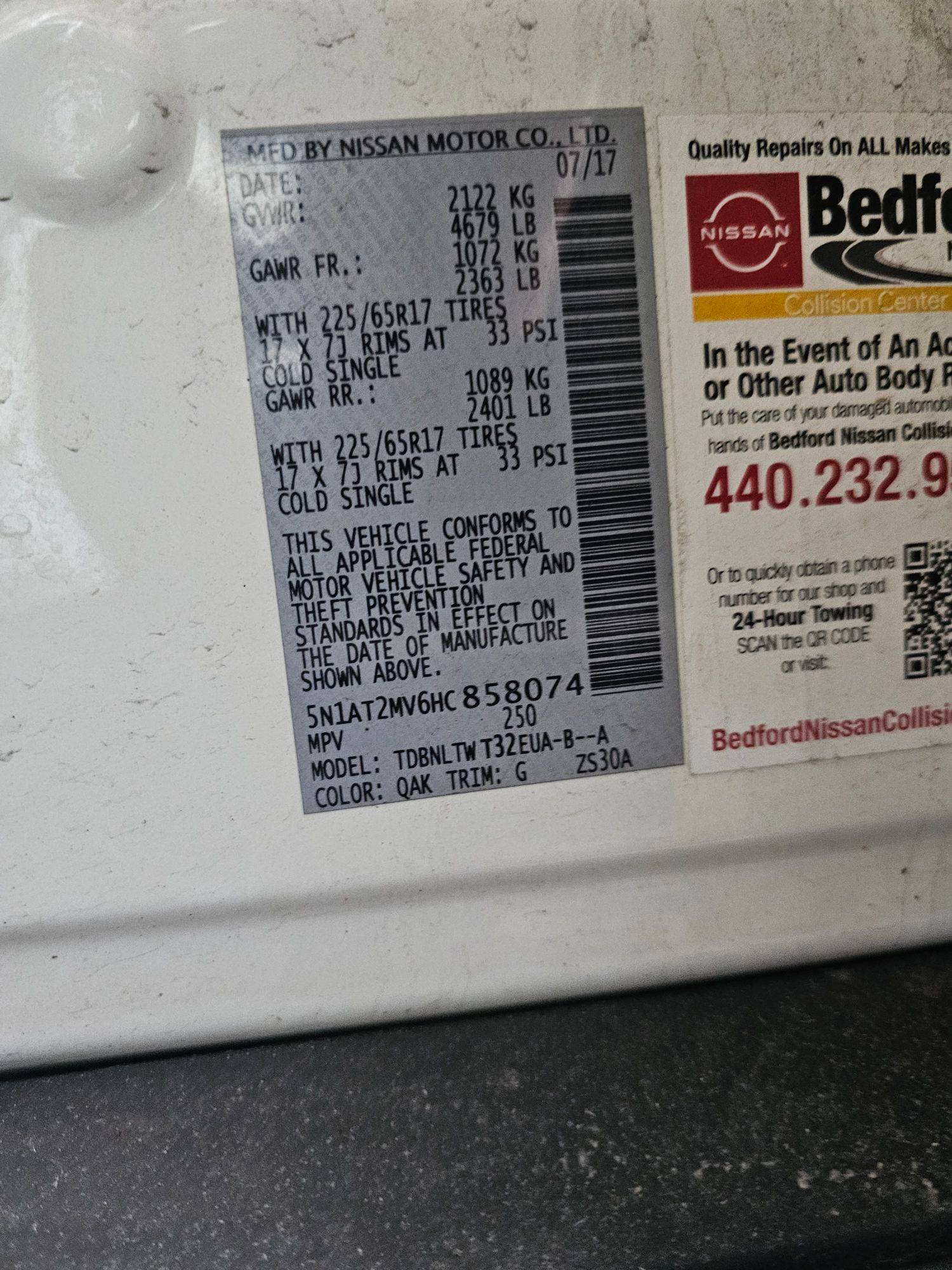 NISSAN ROGUE 2017 - Marhaba Auction Used Cars - Image 9