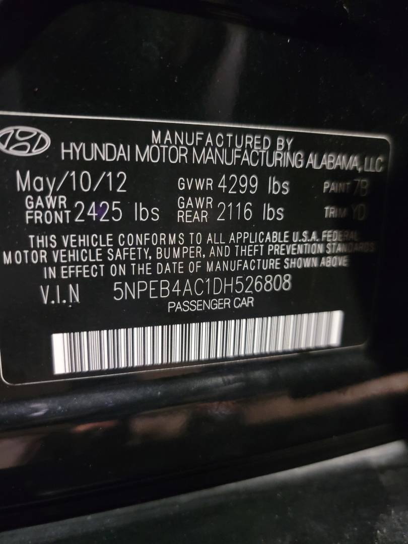 2013 HYUNDAI SONATA — 158059 Miles — Lot 74706293 - Marhaba Auctions Used Cars - Image 9