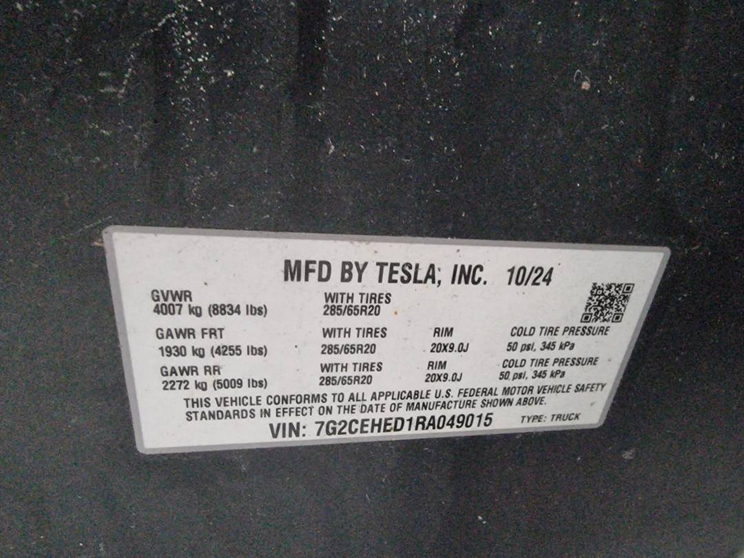 2024 TESLA CYBERTRUCK — 8952 Miles — Lot 1RA049015 — Ind. 12 - Marhaba Auctions Used Cars - Image 9