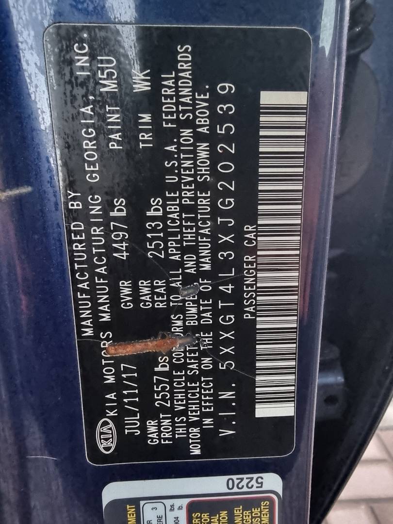 2018 KIA OPTIMA — 123590 Miles — Lot 215487 — Souq - Marhaba Auctions Used Cars - Image 10