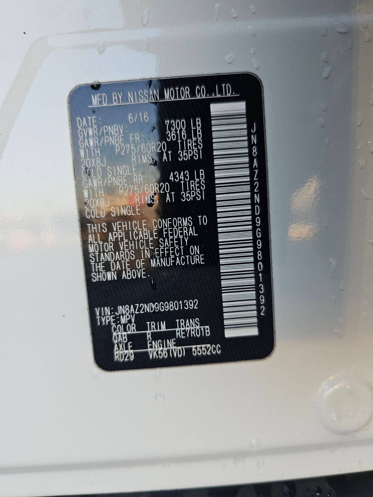 2016 INFINITI QX80 — 183479 Miles — Lot D9G9801392 — Souq - Marhaba Auctions Used Cars - Image 11
