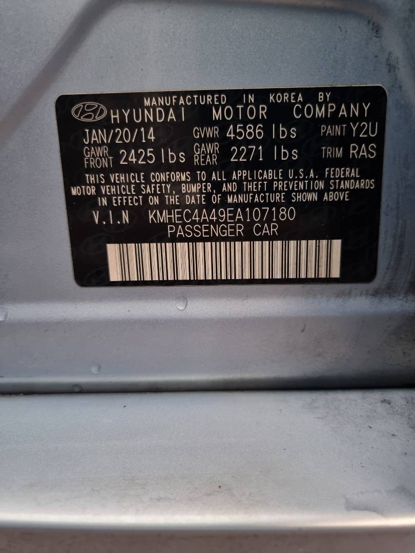 2014 HYUNDAI SONATA — 200396 Miles — Lot 107180 — Ind. 12 - Marhaba Auctions Used Cars - Image 9