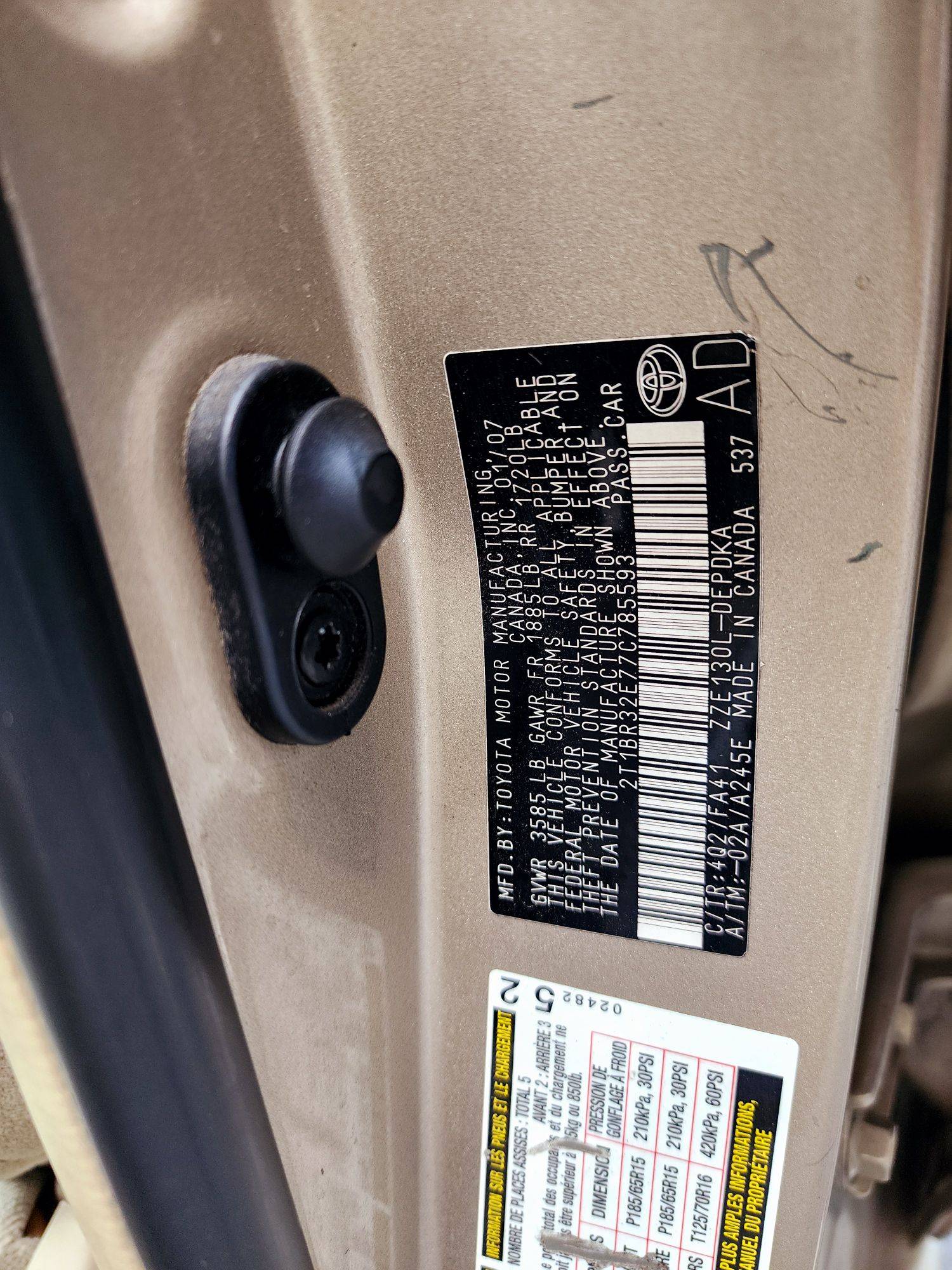 2007 TOYOTA COROLLA — 112073 Miles — Lot C785593 — Souq - Marhaba Auctions Used Cars - Image 9