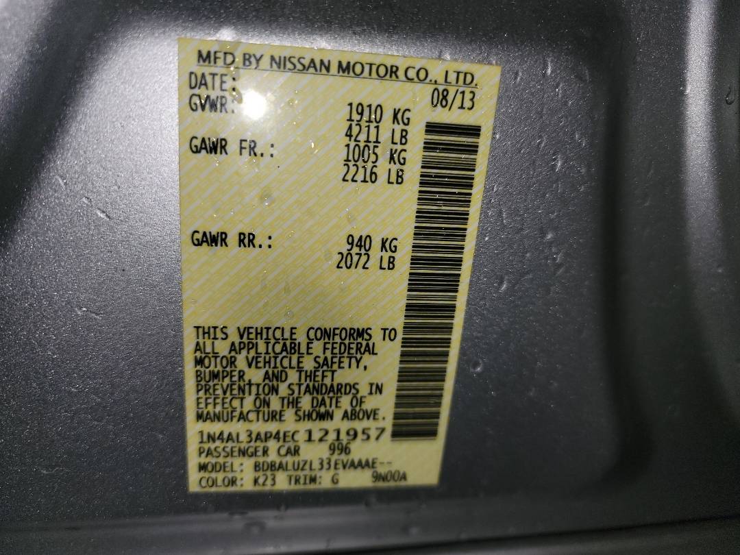 2014 NISSAN ALTIMA — 119015 Miles — Lot EC121957 - Marhaba Auctions Used Cars - Image 11