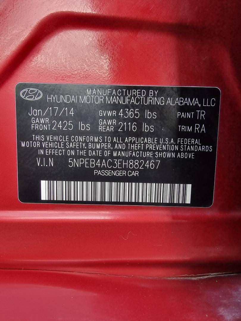 2014 HYUNDAI SONATA — 208568 Miles — Lot 3EH882467 — Ind. 12 - Marhaba Auctions Used Cars - Image 9