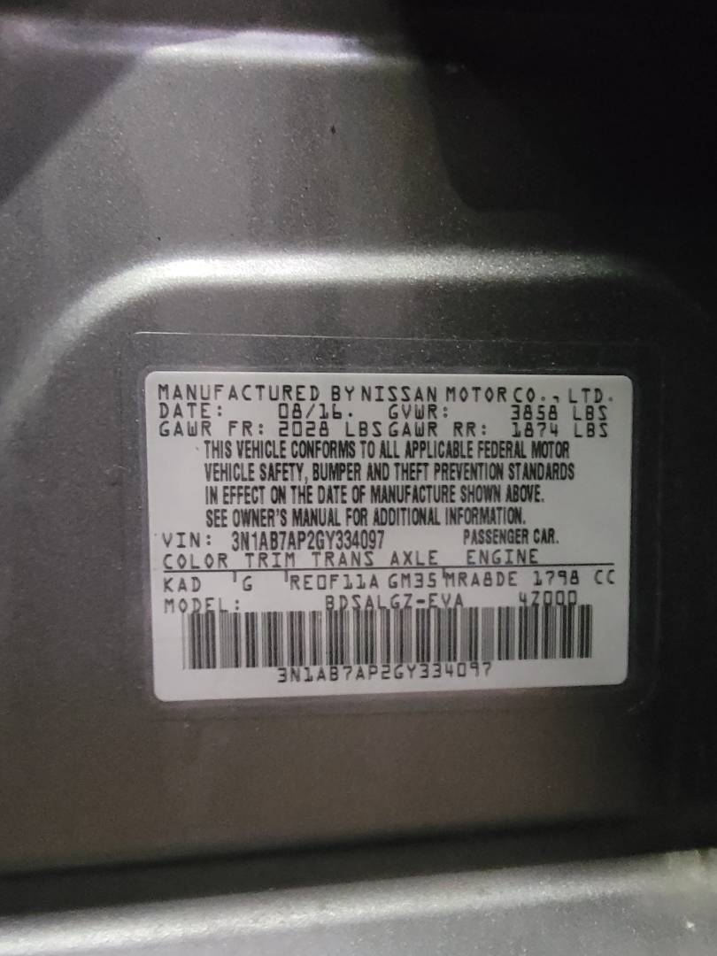 2016 NISSAN SENTRA — 186025 Miles — Lot 334097 — Main - Marhaba Auctions Used Cars - Image 10