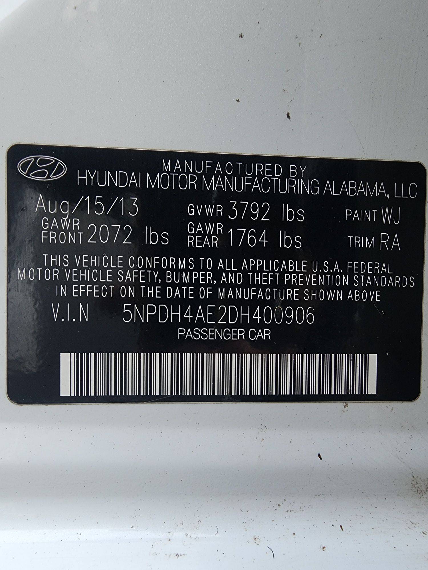 2013 HYUNDAI ELANTRA — 199981 Miles — Lot 40923865 — Al Quoz - Marhaba Auctions Used Cars - Image 12