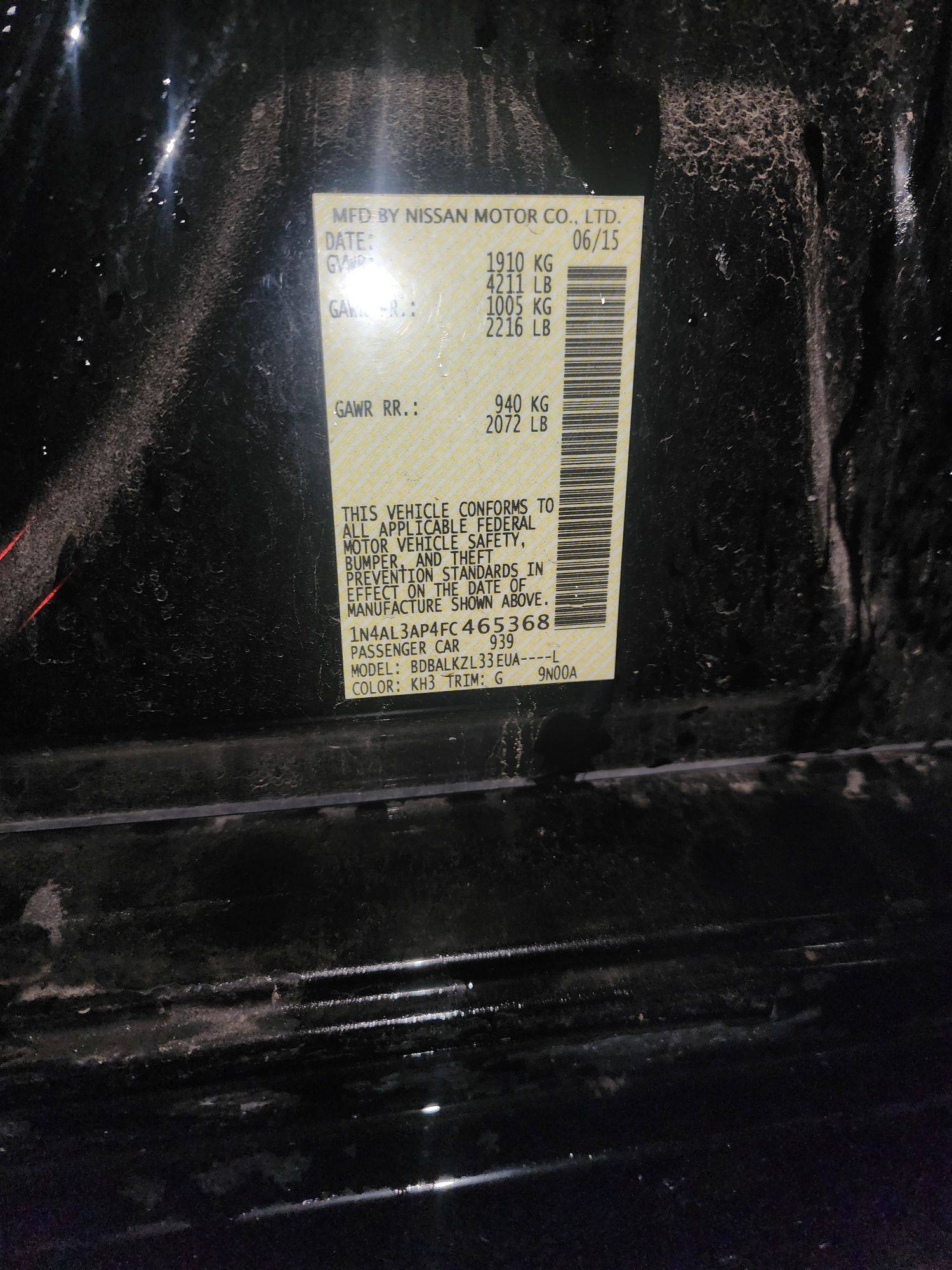 2015 NISSAN ALTIMA — 84952 Miles — Lot 73298693 - Marhaba Auctions Used Cars - Image 11
