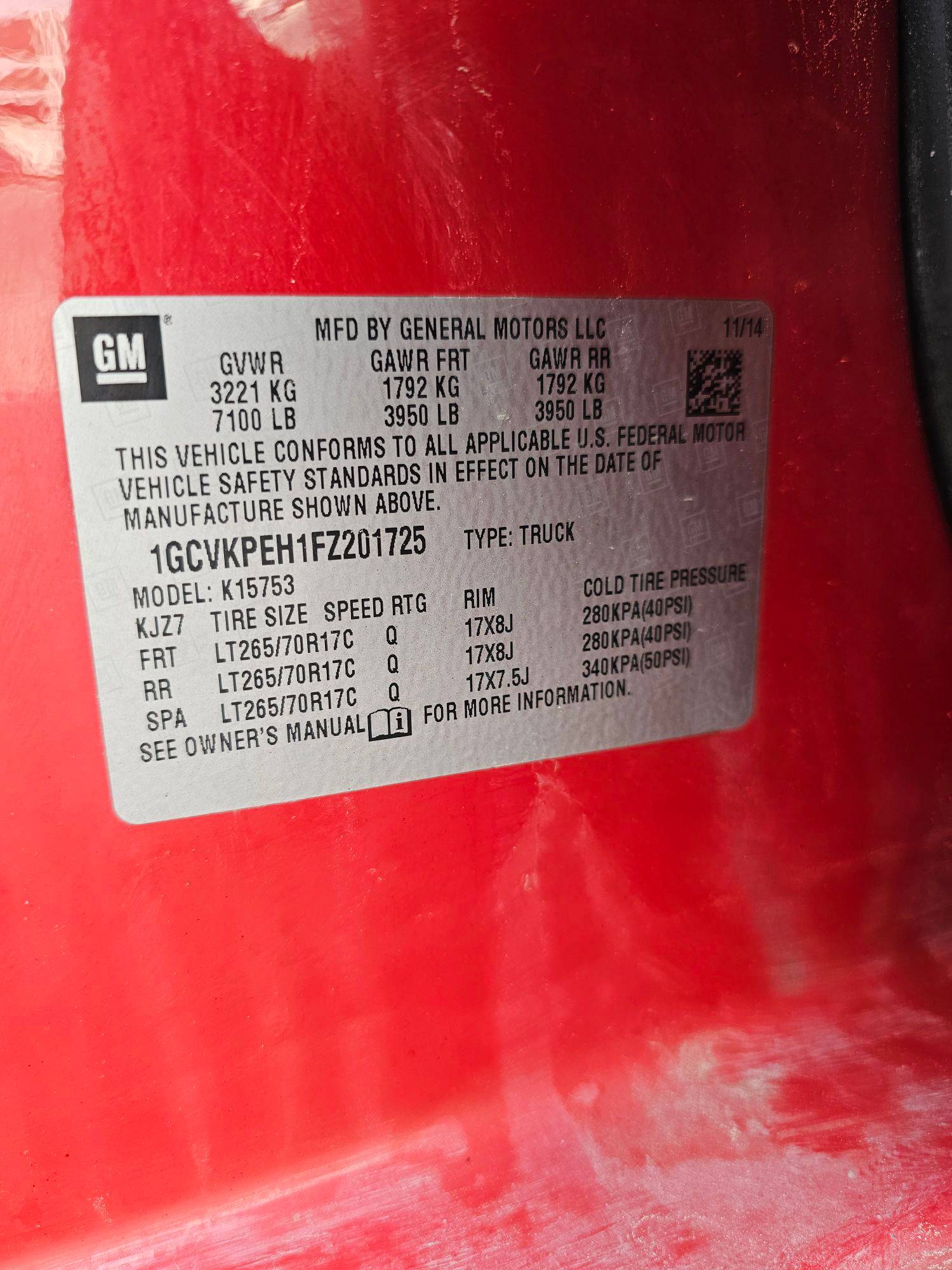 2015 CHEVROLET SILVERADO — 243862 Miles — Lot EH1FZ201725 — Souq - Marhaba Auctions Used Cars - Image 9