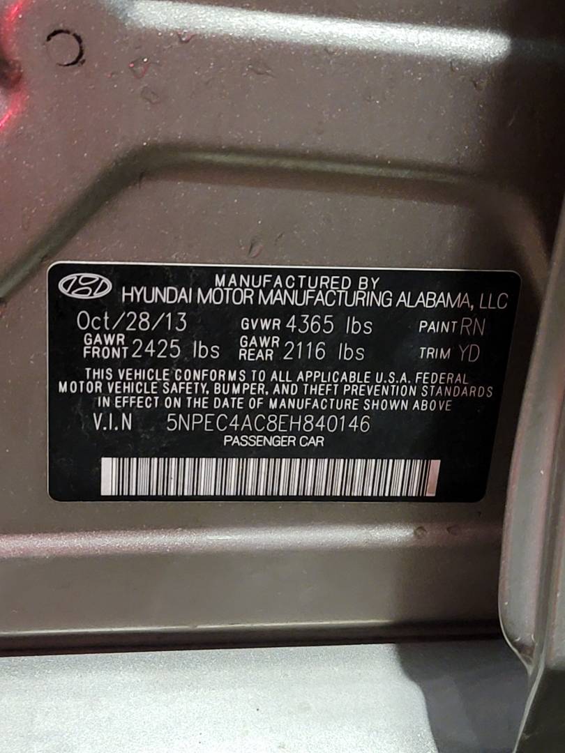 2014 HYUNDAI SONATA — 143708 Miles — Lot EH840146 — Main - Marhaba Auctions Used Cars - Image 11