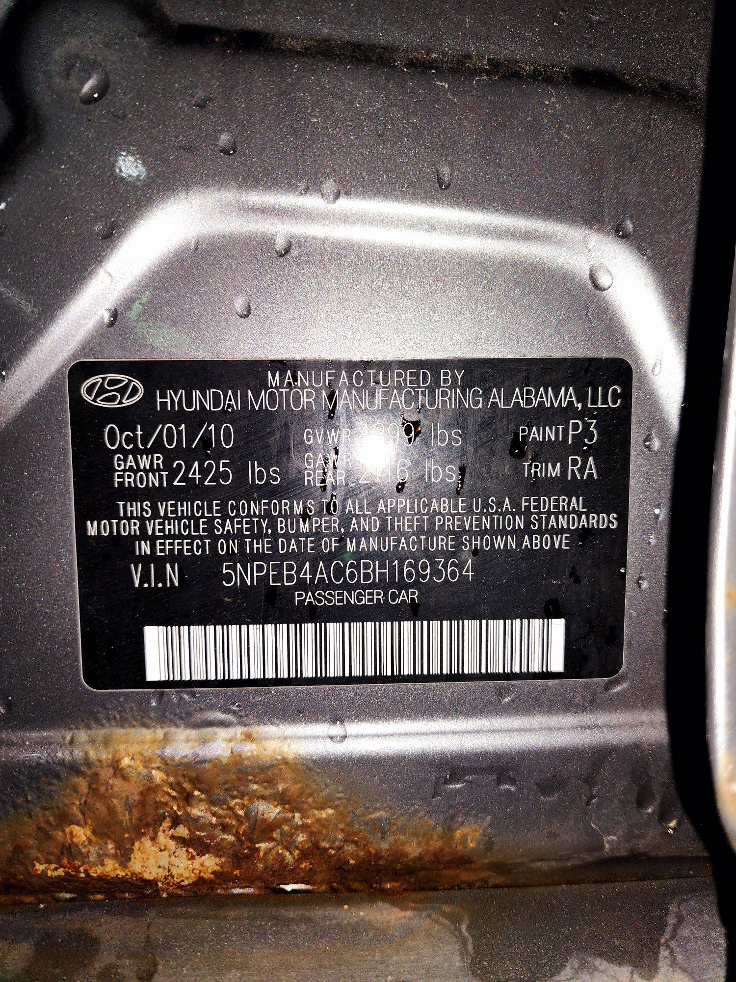 2011 HYUNDAI SONATA — 141587 Miles — Lot BH169364 — Souq - Marhaba Auctions Used Cars - Image 9