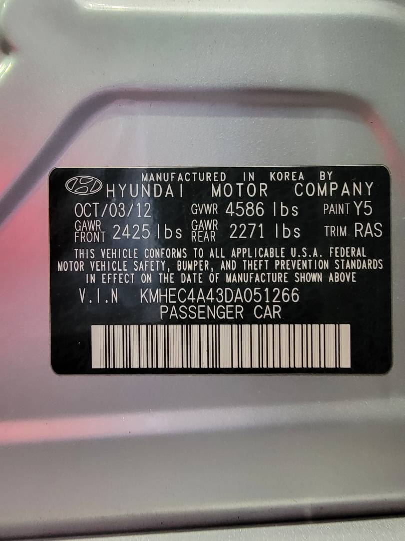 2013 HYUNDAI SONATA — 184552 Miles — Lot A051266 - Marhaba Auctions Used Cars - Image 11