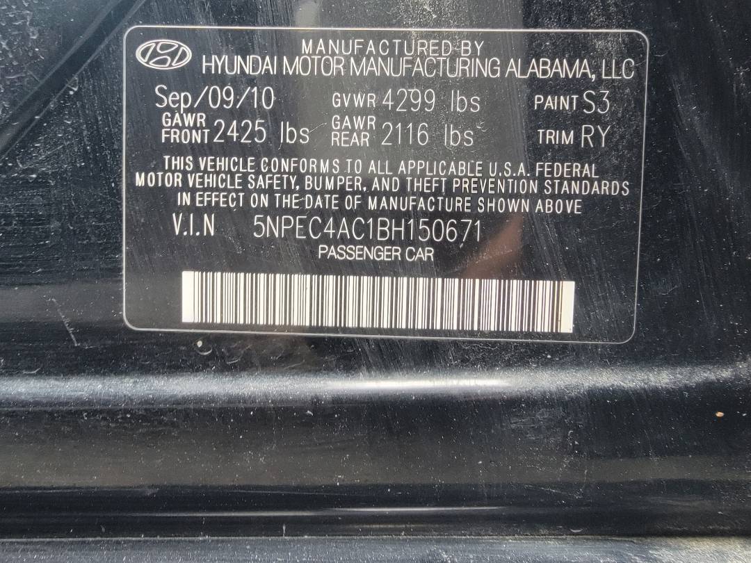 2011 HYUNDAI SONATA — 160061 Miles — Lot 150671 — Main - Marhaba Auctions Used Cars - Image 9