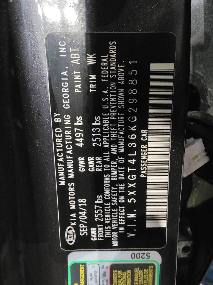 2019 KIA OPTIMA — 83239 Miles — Lot 39860324 - Marhaba Auctions Used Cars - Image 11