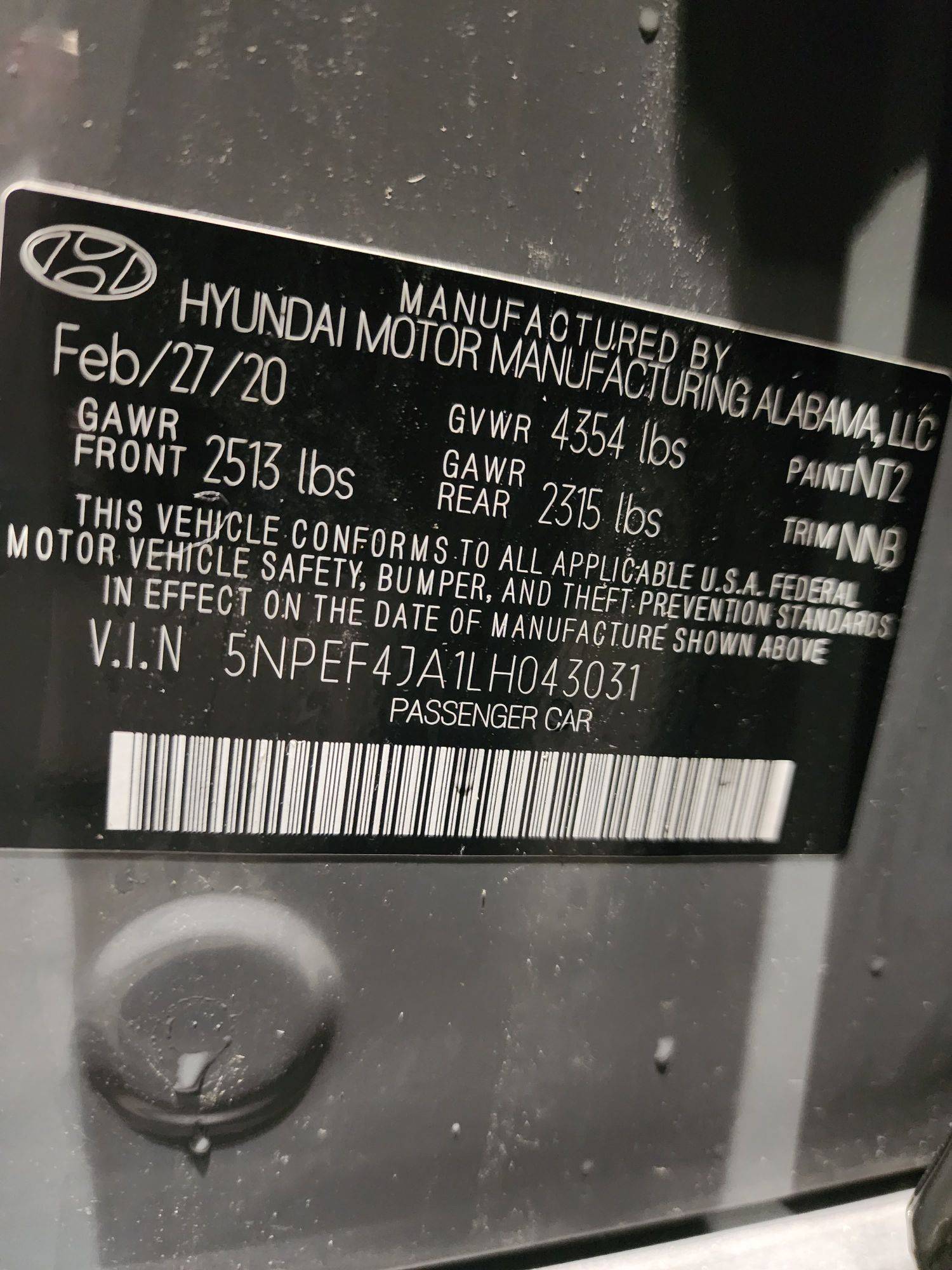 2020 HYUNDAI SONATA — 20025 Miles — Lot 68270443 - Marhaba Auctions Used Cars - Image 3