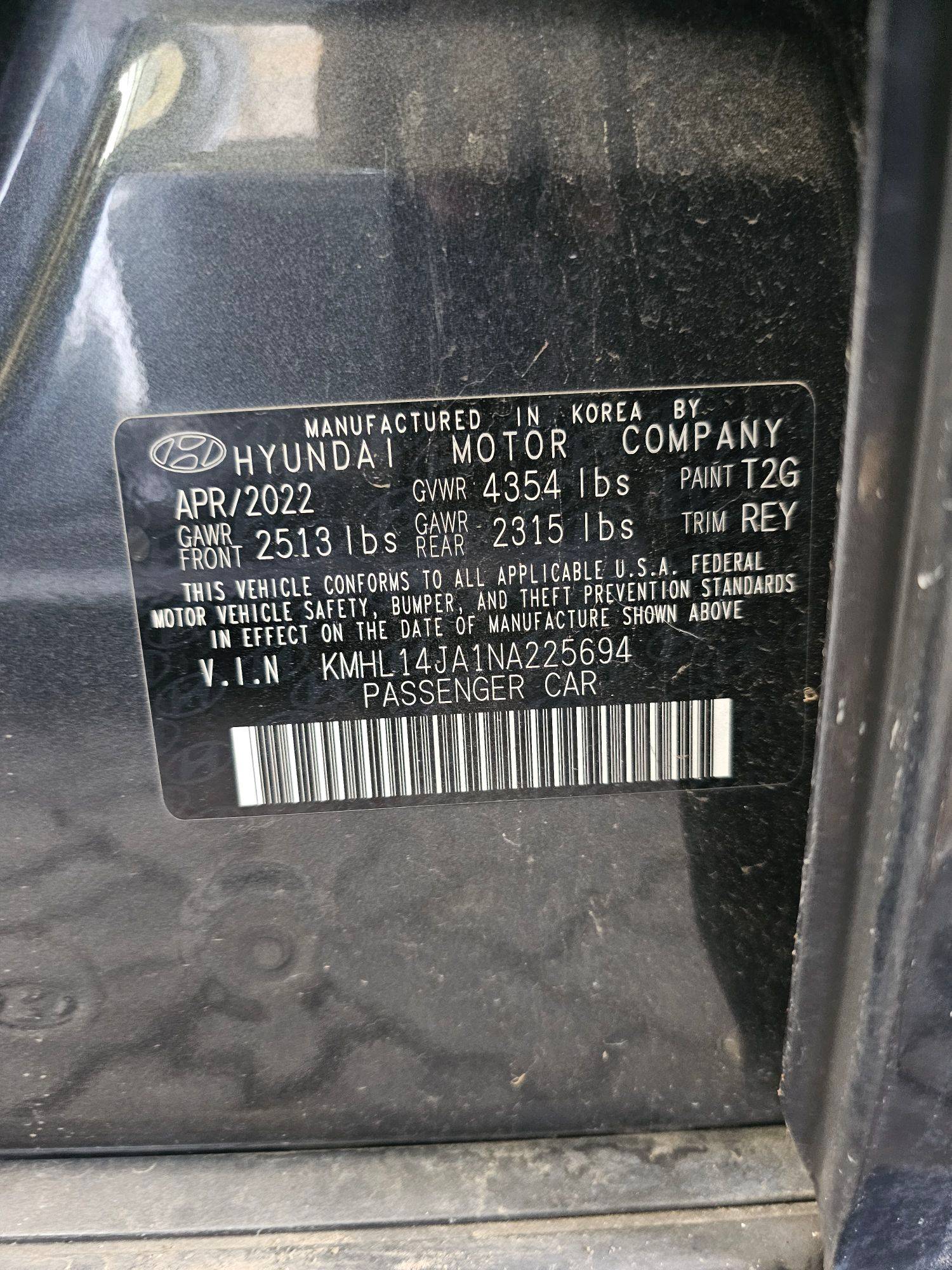 2022 HYUNDAI SONATA — 76191 Miles — Lot NA225694 — Main - Marhaba Auctions Used Cars - Image 10