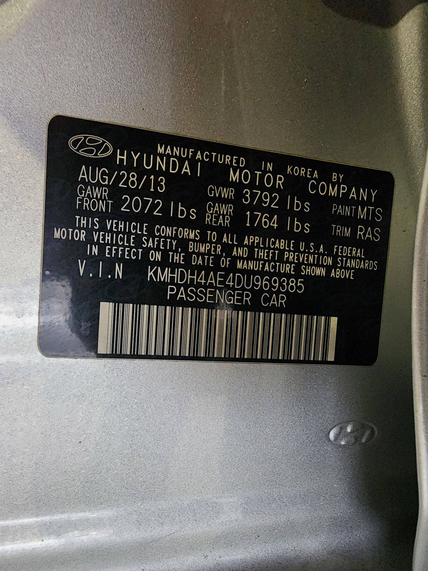 2013 HYUNDAI ELANTRA — 159961 Miles — Lot 40846436 — Al Quoz - Marhaba Auctions Used Cars - Image 10