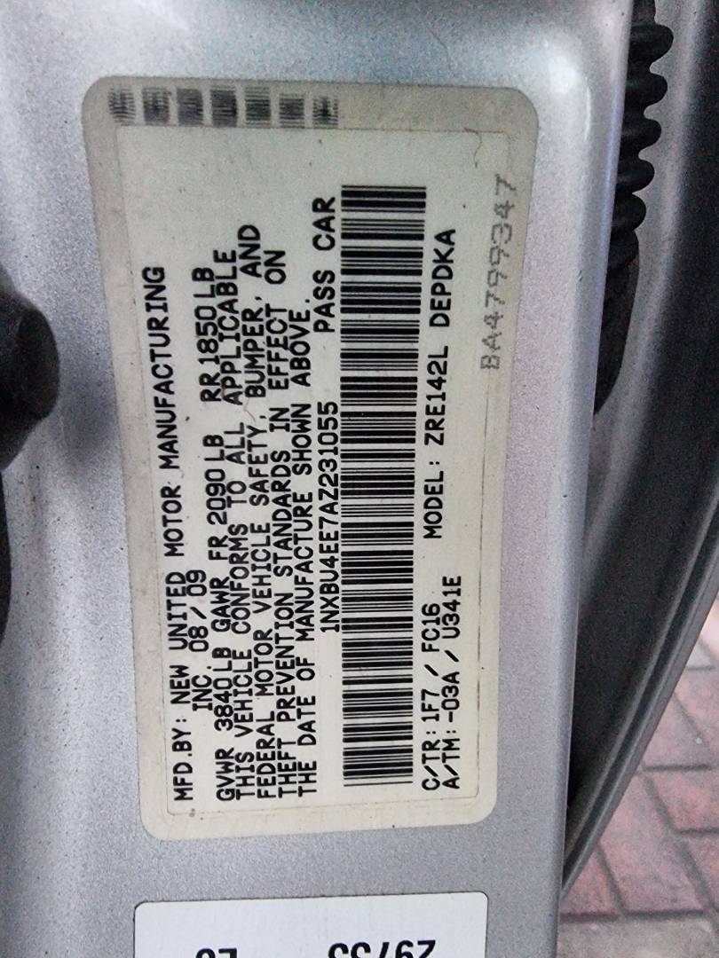 2010 TOYOTA COROLLA — 130996 Miles — Lot 231055 — Main - Marhaba Auctions Used Cars - Image 10