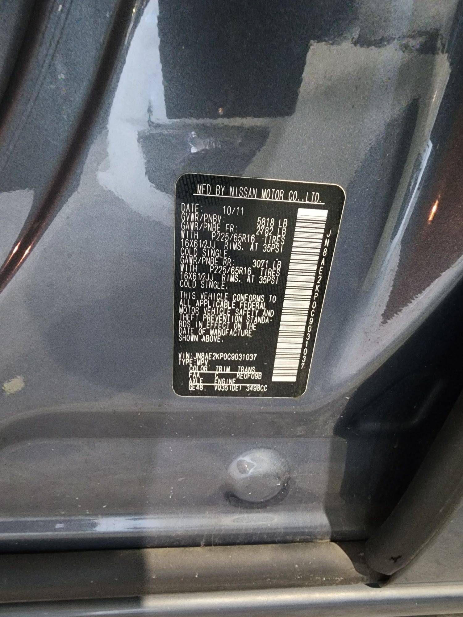 2012 NISSAN QUEST — 176969 Miles — Lot 72076335 — Al Quoz - Marhaba Auctions Used Cars - Image 11