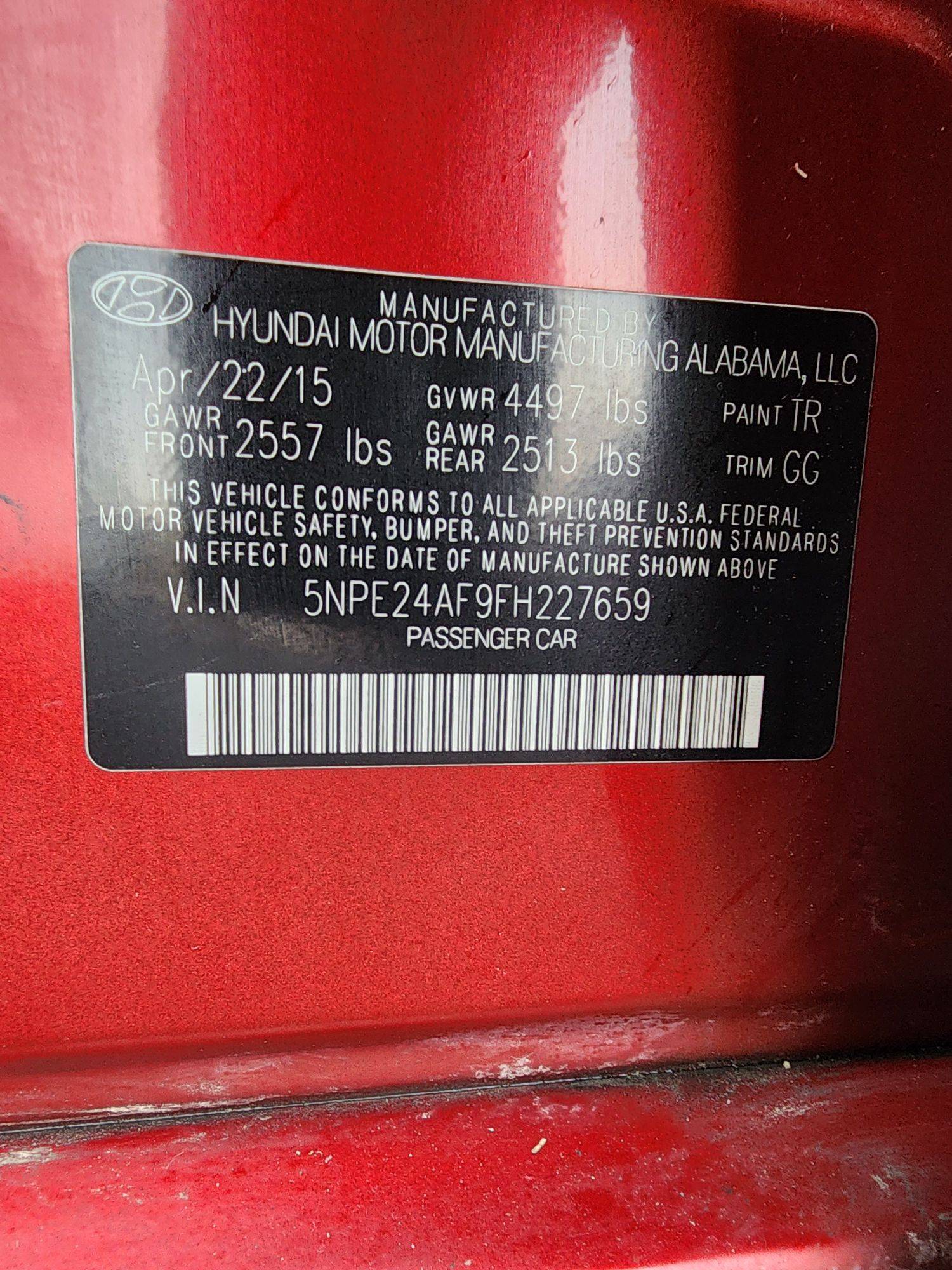 2015 HYUNDAI SONATA — 213281 Miles — Lot 38922058 — Ind. 12 - Marhaba Auctions Used Cars - Image 9
