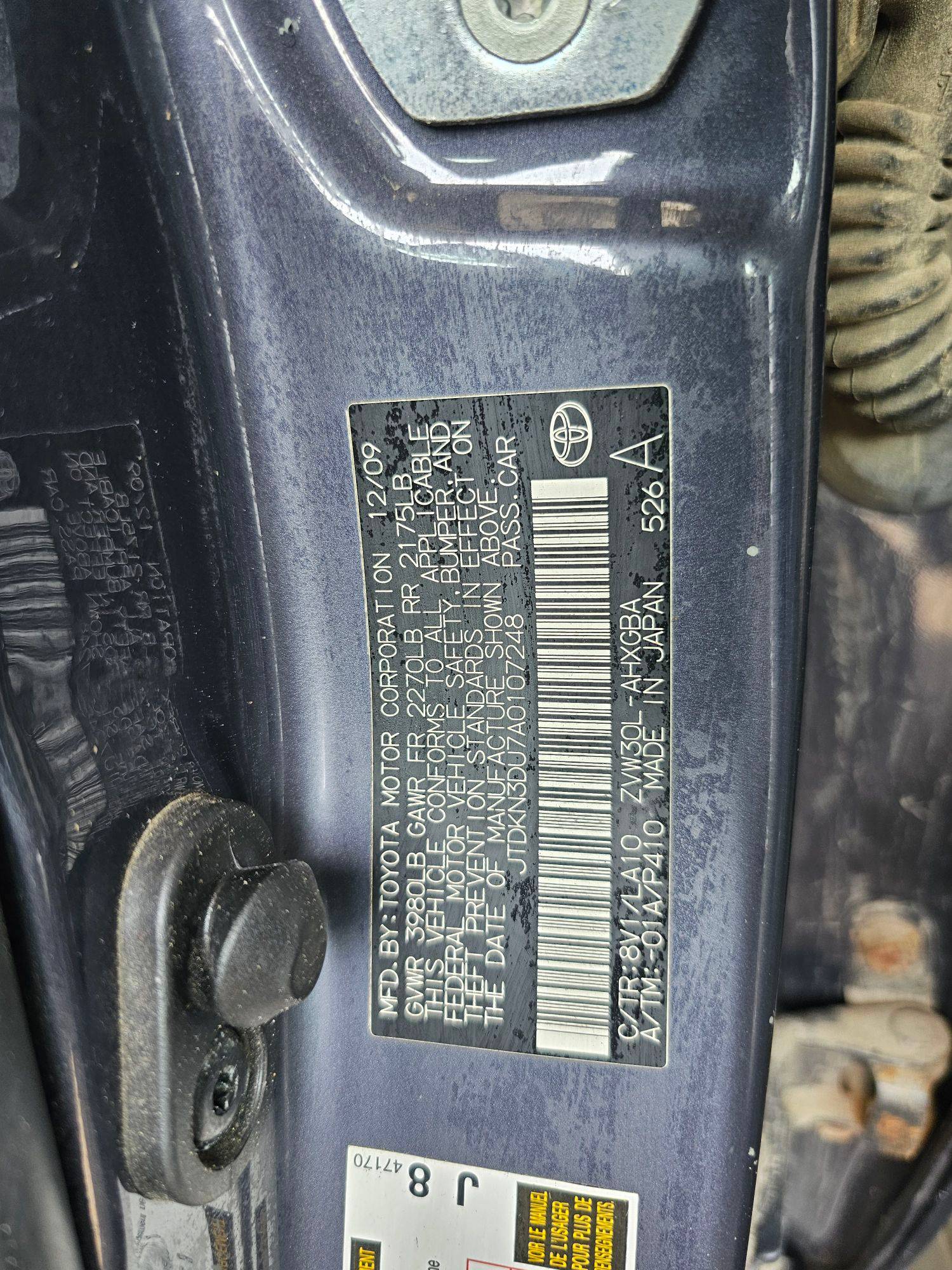 2010 TOYOTA PRIUS — 214061 Miles — Lot DU7A0107248 — Souq - Marhaba Auctions Used Cars - Image 9