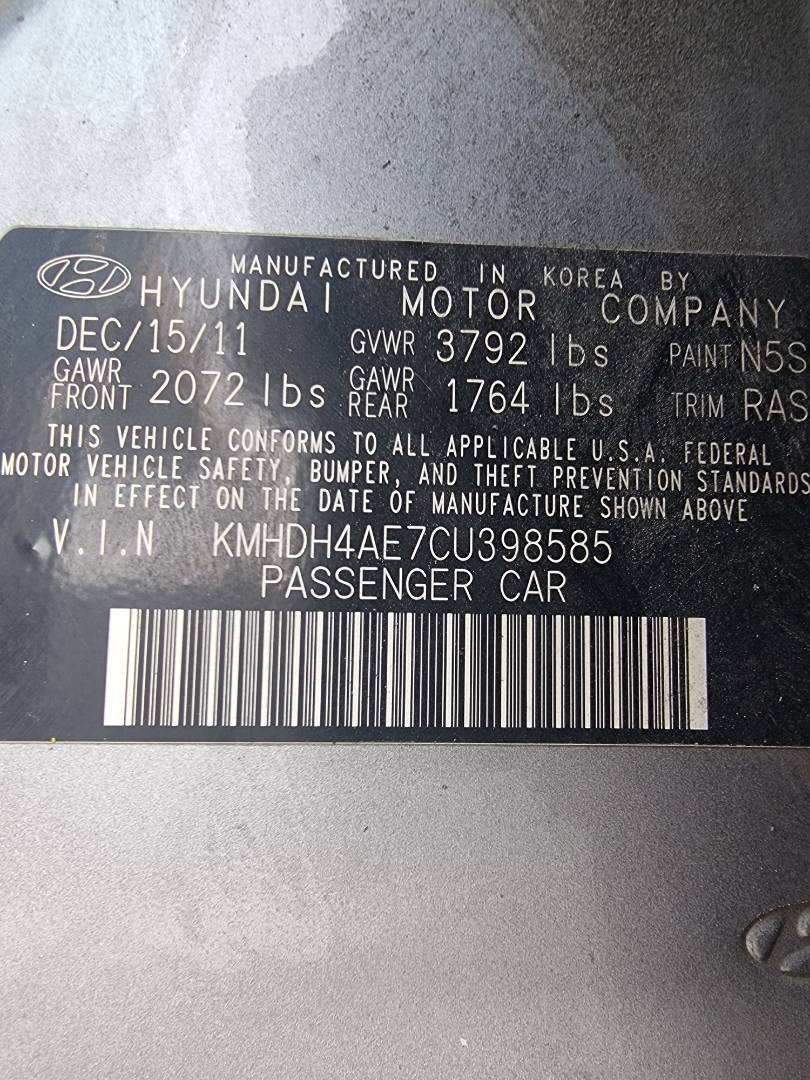 2012 HYUNDAI ELANTRA — 142899 Miles — Lot 215478 — Souq - Marhaba Auctions Used Cars - Image 9