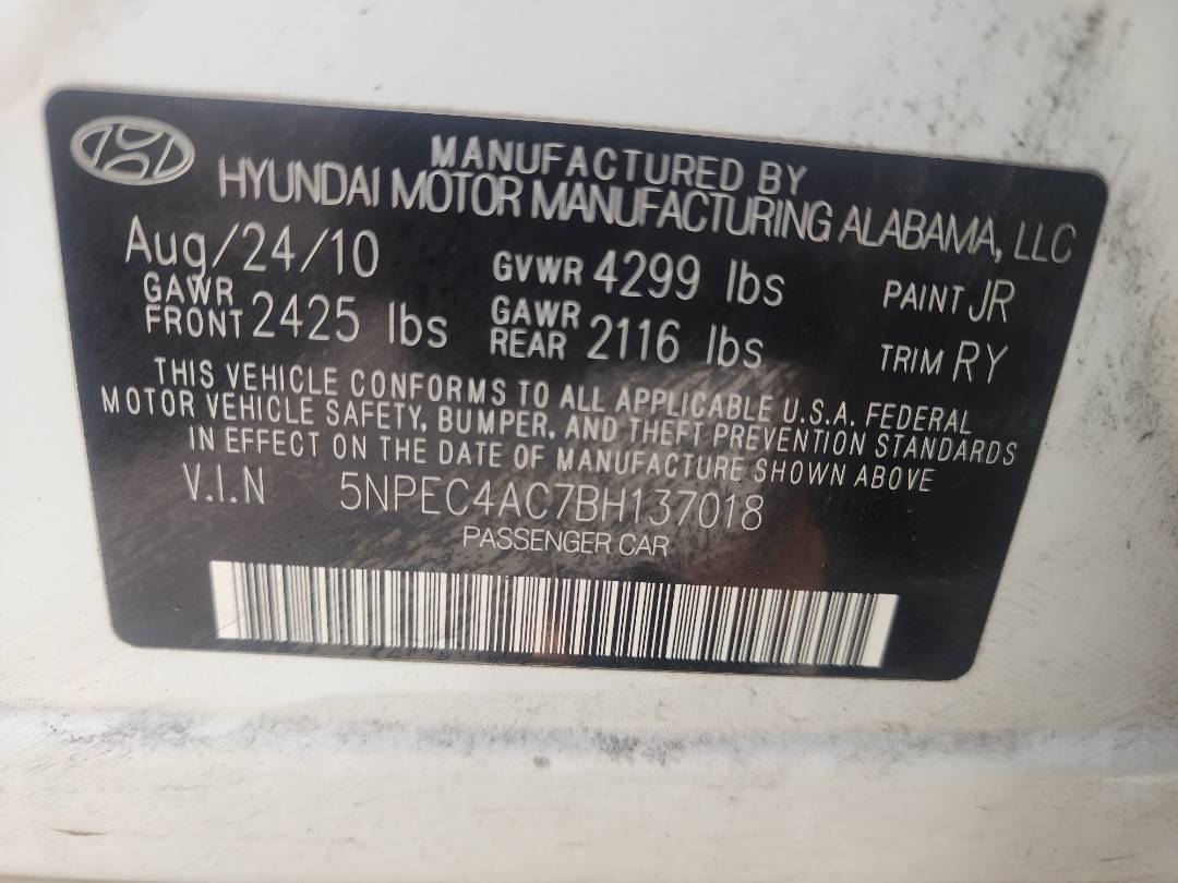 2011 HYUNDAI SONATA — 163701 Miles — Lot 37509354 - Marhaba Auctions Used Cars - Image 4