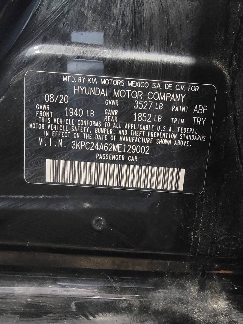 2021 HYUNDAI ACCENT — 69583 Miles — Lot 3KPC24A62ME129002 — Main - Marhaba Auctions Used Cars - Image 8
