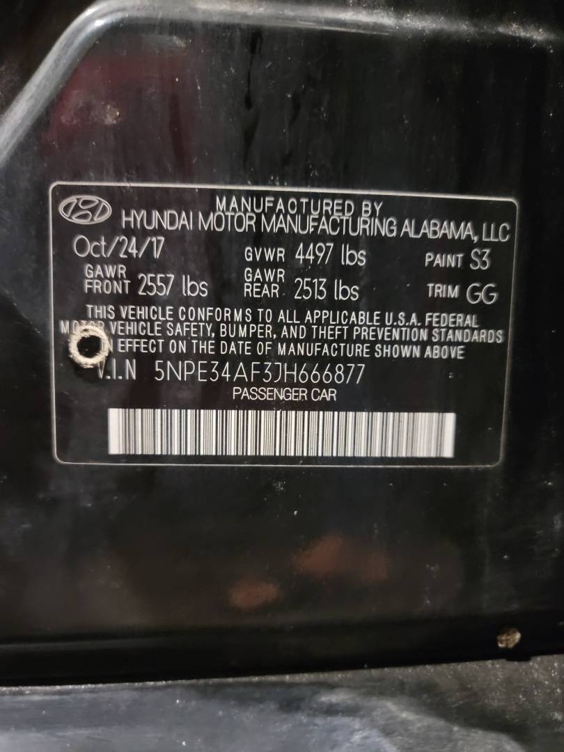 2018 HYUNDAI SONATA — 142619 Miles — Lot 66877 — Main - Marhaba Auctions Used Cars - Image 10