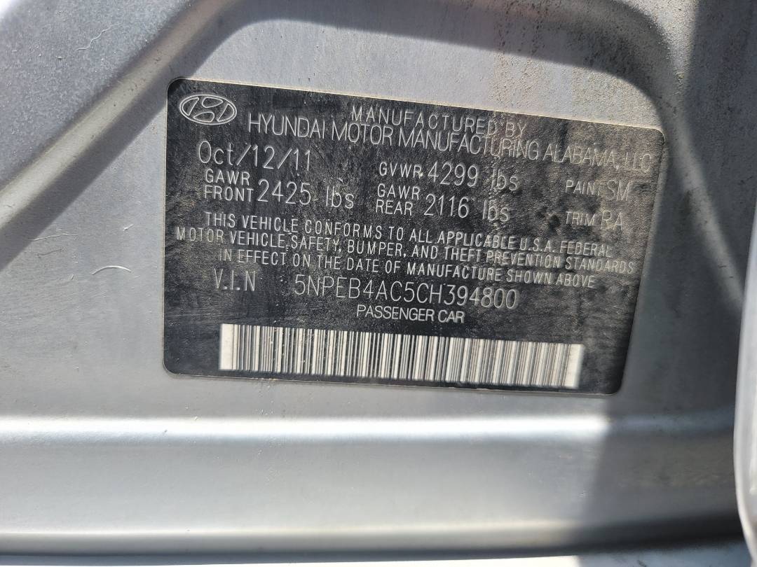 2012 HYUNDAI SONATA — 71650 Miles — Lot 5CH394800 — Main - Marhaba Auctions Used Cars - Image 9