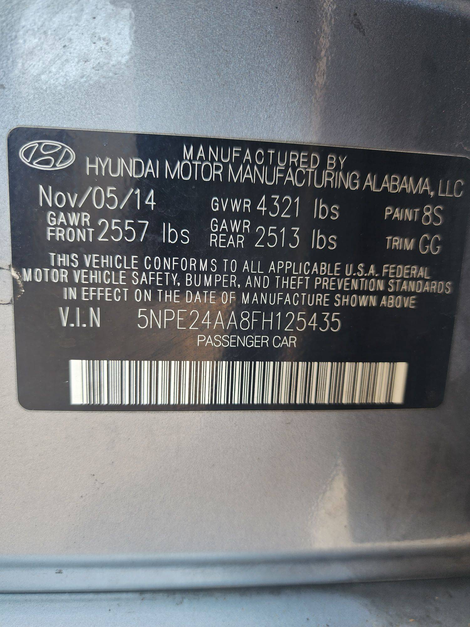 2015 HYUNDAI SONATA — 112883 Miles — Lot 37608517 - Marhaba Auctions Used Cars - Image 3