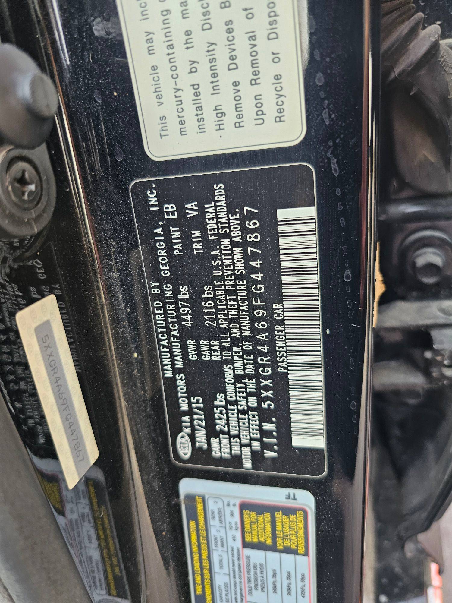 2015 KIA OPTIMA — 97837 Miles — Lot FG447867 — Souq - Marhaba Auctions Used Cars - Image 10