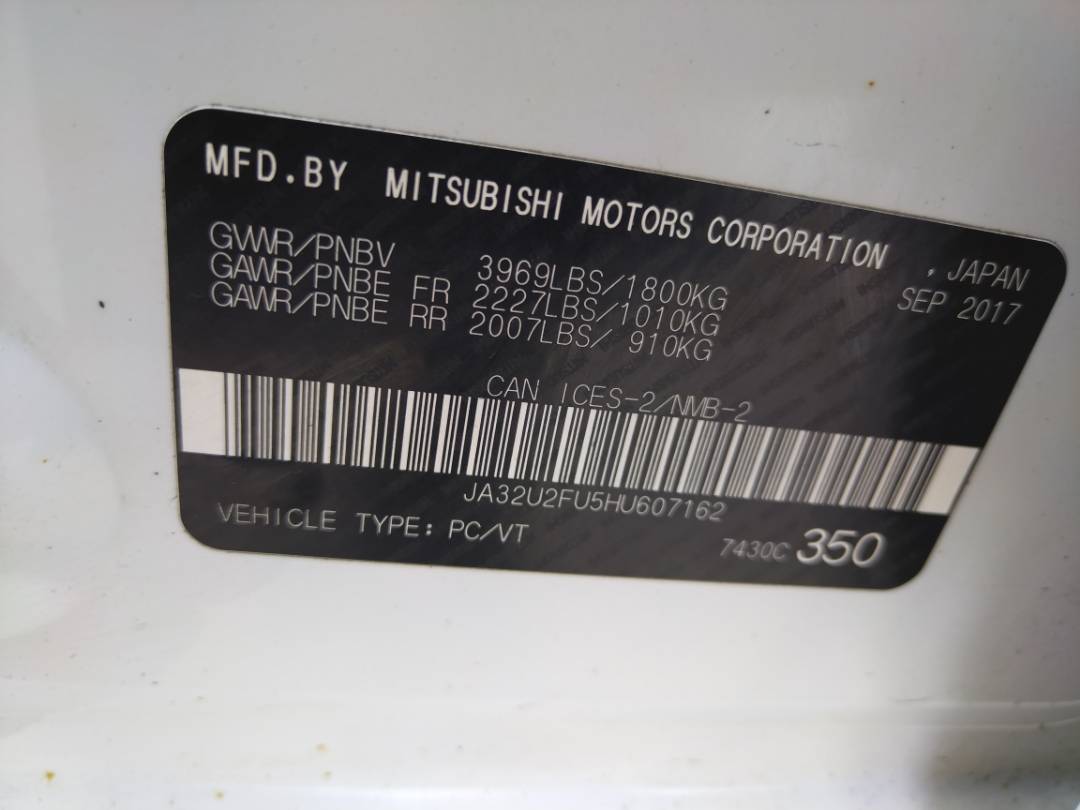 2017 MITSUBISHI LANCER — 118544 KM — Lot 607162 - Marhaba Auctions Used Cars - Image 3
