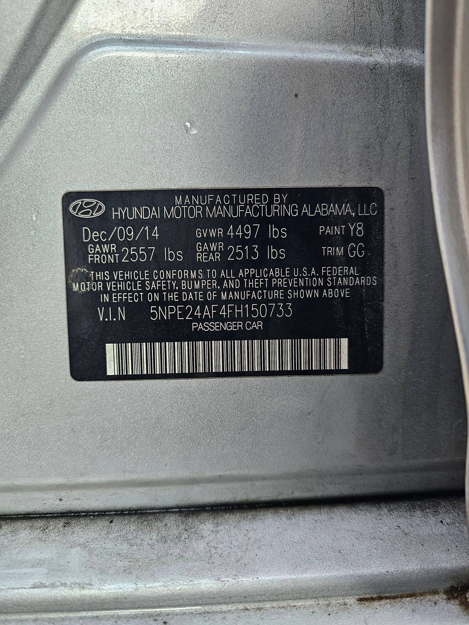 HYUNDAI SONATA 2015 - Marhaba Auction Used Cars - Image 10