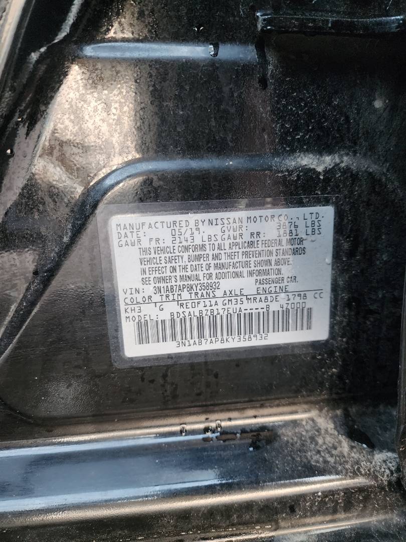 2019 NISSAN SENTRA — 137690 Miles — Lot 50149727 — Main - Marhaba Auctions Used Cars - Image 12
