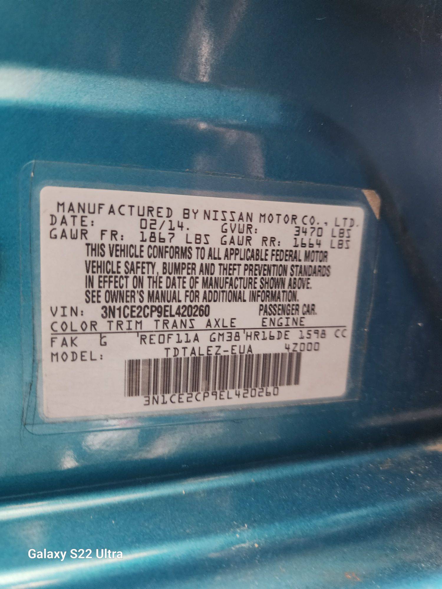 2014 NISSAN VERSA NOTE — 110282 Miles — Lot 77076163 - Marhaba Auctions Used Cars - Image 10