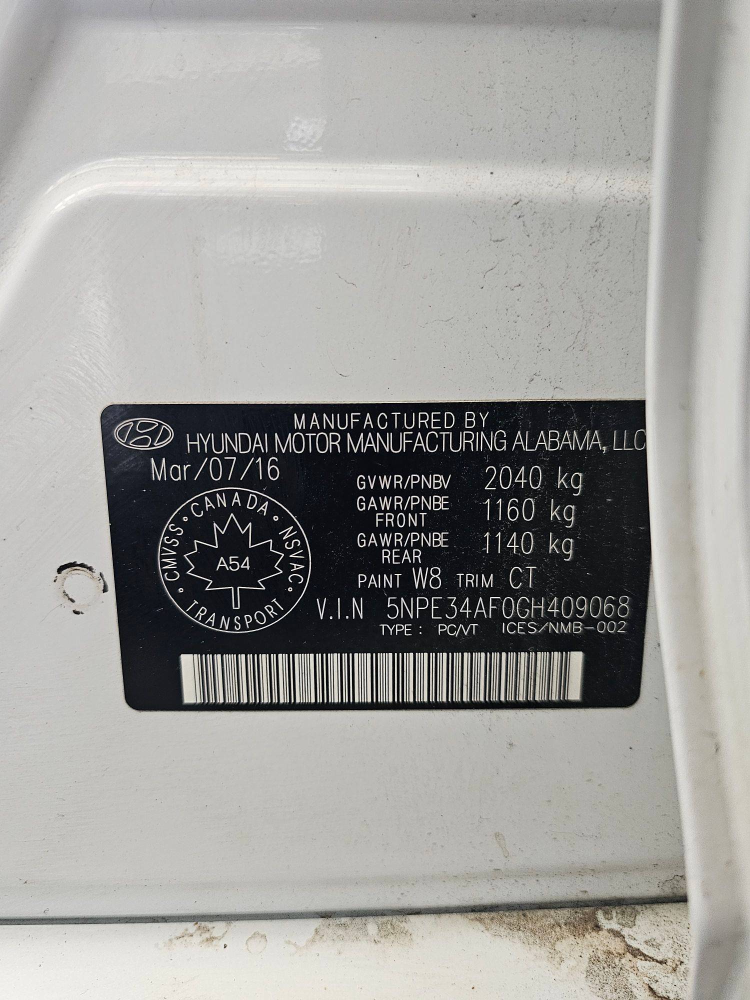 HYUNDAI SONATA 2016 - Marhaba Auction Used Cars - Image 10